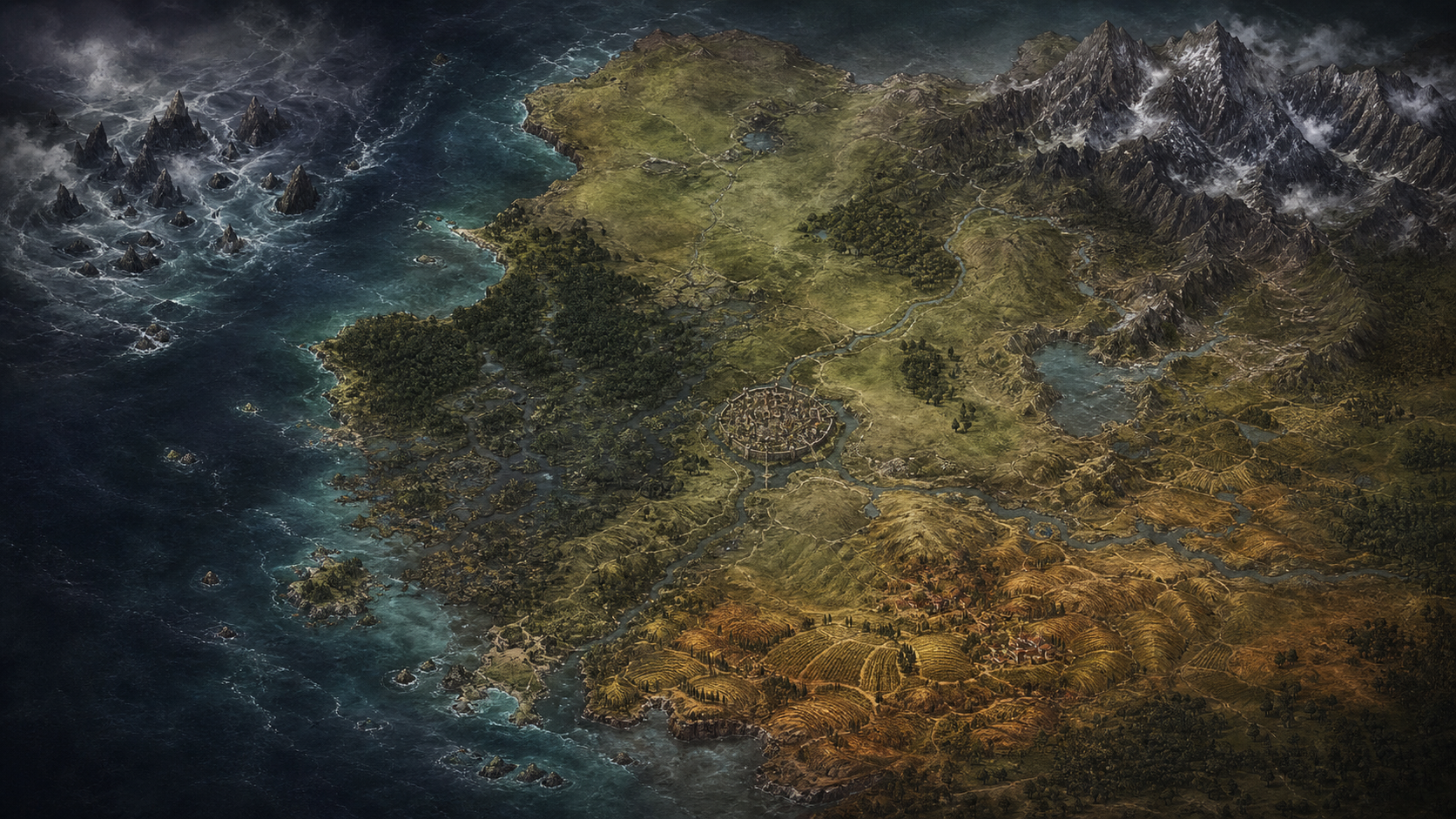 Mapa do Continente usado no Gwent RPG