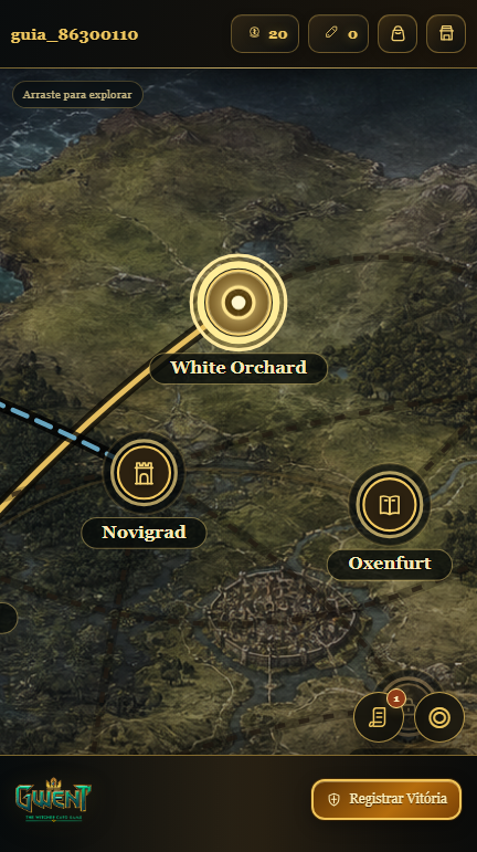 Print real do mapa mobile do Gwent RPG