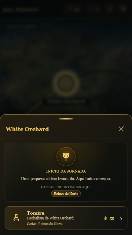Tela de cidade do Gwent RPG